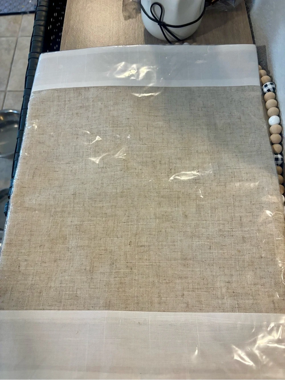 Neutral Textured Linen Table Runner 16x72- White & Natural! NWT🫶